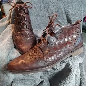 Bandolino woven leather ankle boots